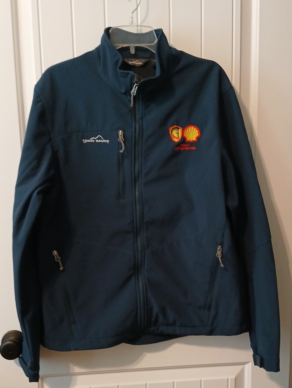 Eddie Bauer Men's Lightweight Jacket Blue Large SHELL emblem